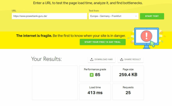 wp fastest cache bild 2 Pagespeed mit WP Fastest Cache Plugin im Einsatz